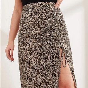 Shein Leopard Split Thigh Skirt